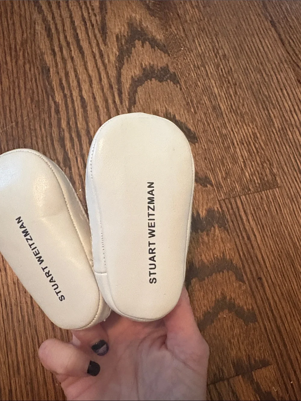Stuart Weitzman Toddler Gold Glitter Bow Slip-On Flats